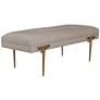 2_TOV Brno 53 1/2" Wide White Velvet Fabric Modern Bench