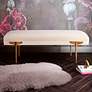 1_TOV Brno 53 1/2" Wide White Velvet Fabric Modern Bench