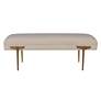 3_TOV Brno 53 1/2" Wide White Velvet Fabric Modern Bench more views