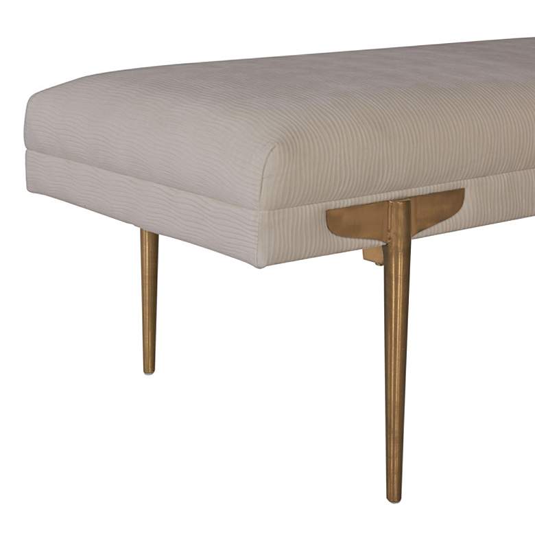 Image 4 TOV Brno 53 1/2" Wide White Velvet Fabric Modern Bench more views