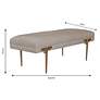 6_TOV Brno 53 1/2" Wide White Velvet Fabric Modern Bench more views
