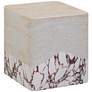 2_TOV Brut 18" Wide Faux Travertine Modern Outdoor Side Table