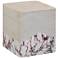 TOV Brut 18" Wide Faux Travertine Modern Outdoor Side Table