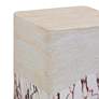 4_TOV Brut 18" Wide Faux Travertine Modern Outdoor Side Table more views