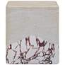 5_TOV Brut 18" Wide Faux Travertine Modern Outdoor Side Table more views