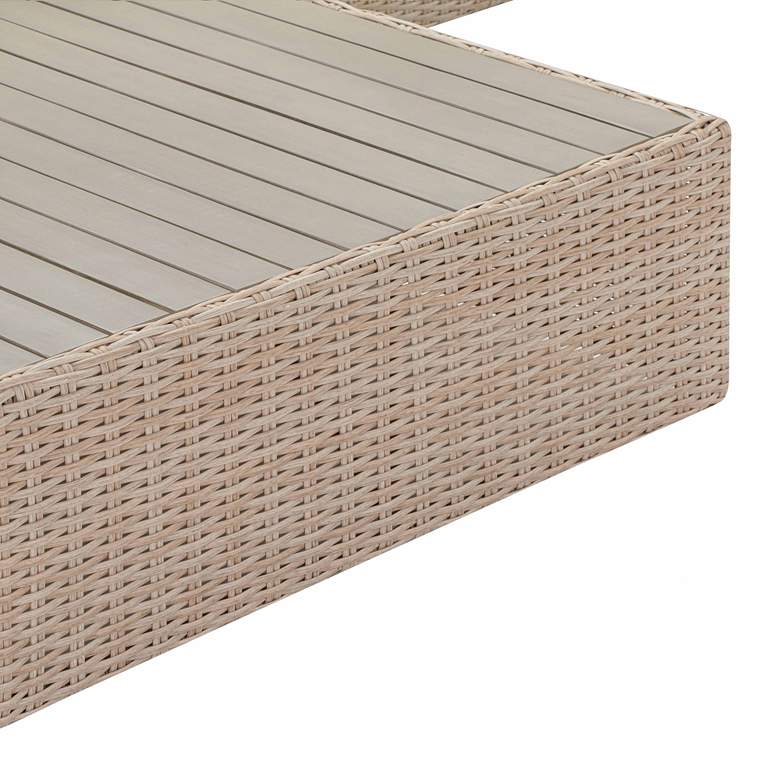 Image 5 TOV Cali 39 1/4" Wide Natural Faux Wicker Outdoor Ottoman more views