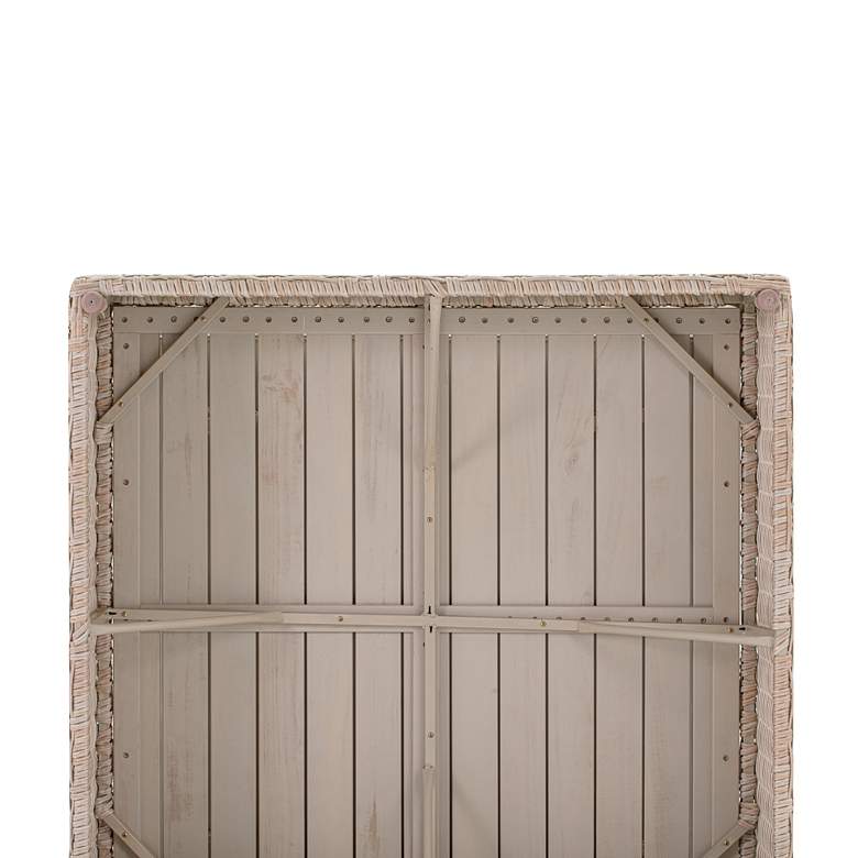 Image 7 TOV Cali 39 1/4" Wide Natural Faux Wicker Outdoor Ottoman more views