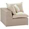 TOV Cali 39 3/4" Wide Natural Faux Wicker Outdoor Corner Chair