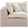 2_TOV Cali 39 3/4" Wide Natural Faux Wicker Outdoor Corner Chair more views