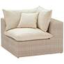 4_TOV Cali 39 3/4" Wide Natural Faux Wicker Outdoor Corner Chair more views