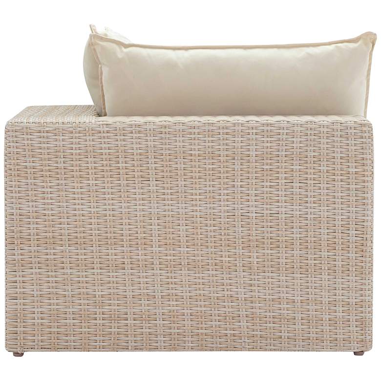 Image 5 TOV Cali 39 3/4" Wide Natural Faux Wicker Outdoor Corner Chair more views