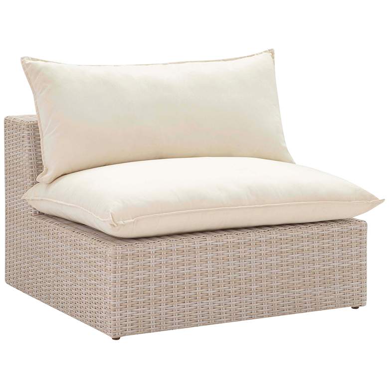 Image 1 TOV Cali 40 1/4" Wide Natural Faux Wicker Outdoor Armless Chair