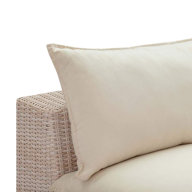 Image 2 TOV Cali 40 1/4" Wide Natural Faux Wicker Outdoor Armless Chair more views