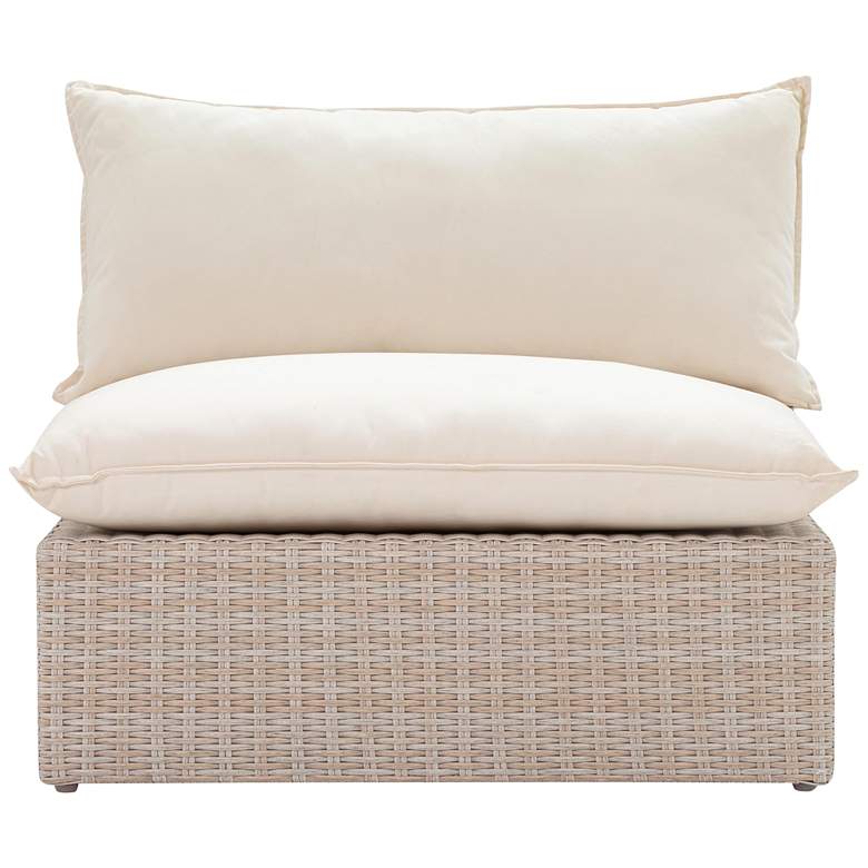 Image 4 TOV Cali 40 1/4" Wide Natural Faux Wicker Outdoor Armless Chair more views