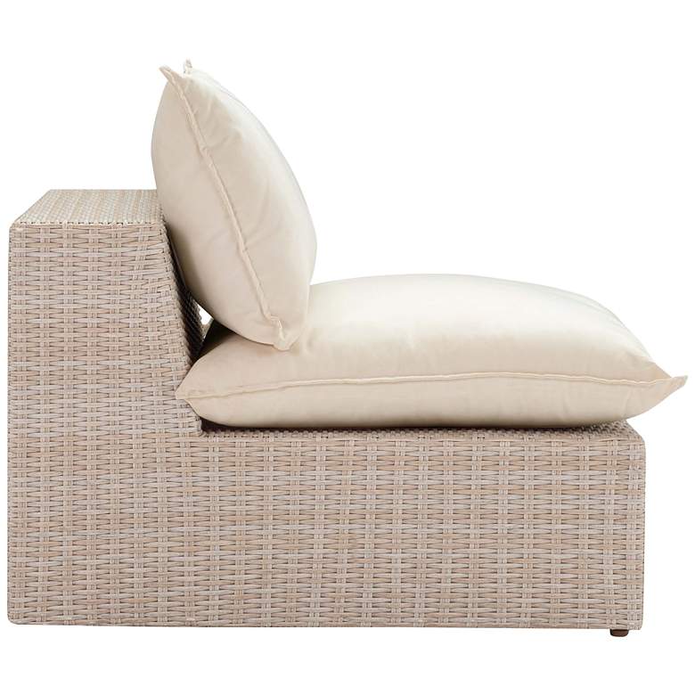 Image 5 TOV Cali 40 1/4" Wide Natural Faux Wicker Outdoor Armless Chair more views