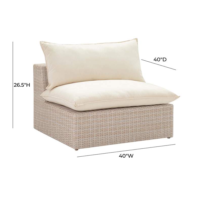 Image 6 TOV Cali 40 1/4" Wide Natural Faux Wicker Outdoor Armless Chair more views