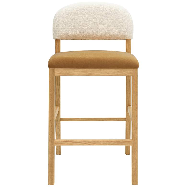 Image 3 TOV Calla 18 1/2" Wide Cognac Performance Velvet Modern Counter Stool more views