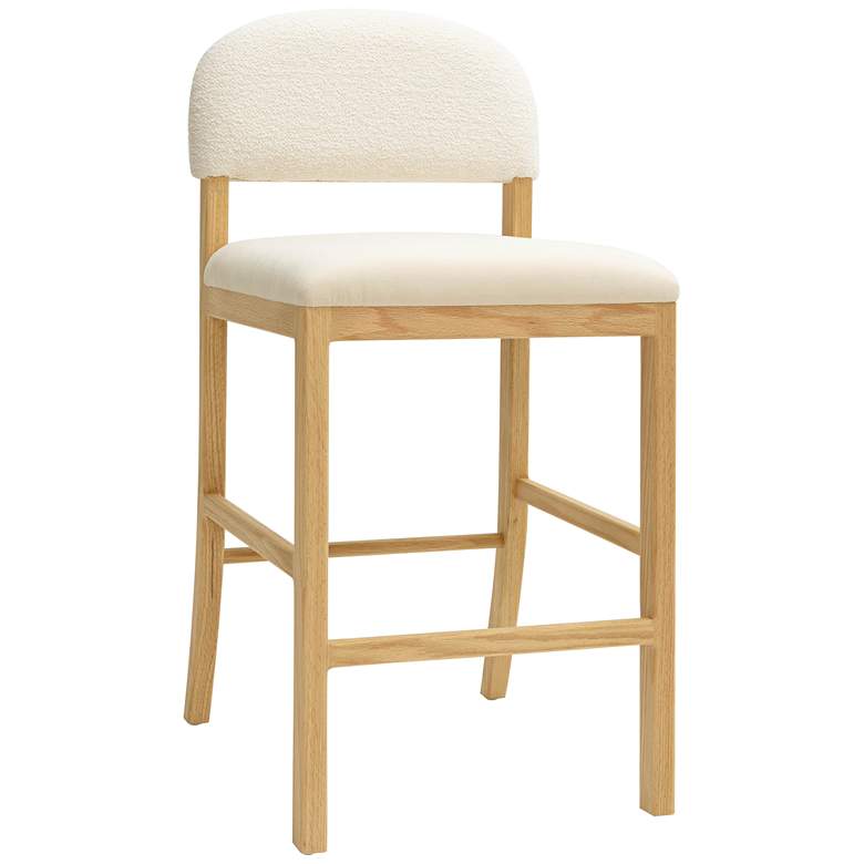 Image 1 TOV Calla 18 1/2" Wide Cream Performance Velvet Modern Counter Stool