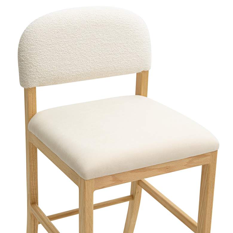 Image 2 TOV Calla 18 1/2" Wide Cream Performance Velvet Modern Counter Stool more views