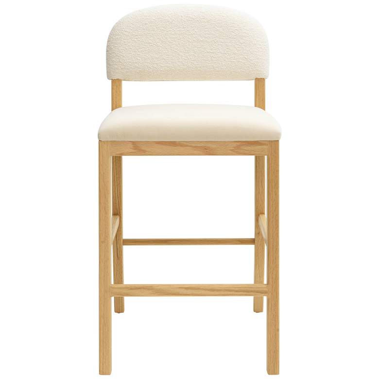 Image 3 TOV Calla 18 1/2" Wide Cream Performance Velvet Modern Counter Stool more views
