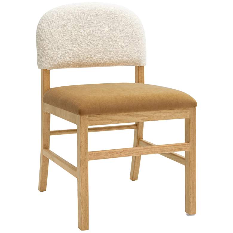 Image 1 TOV Calla 21 1/4" Wide Modern Cognac Velvet Fabric Dining Chair