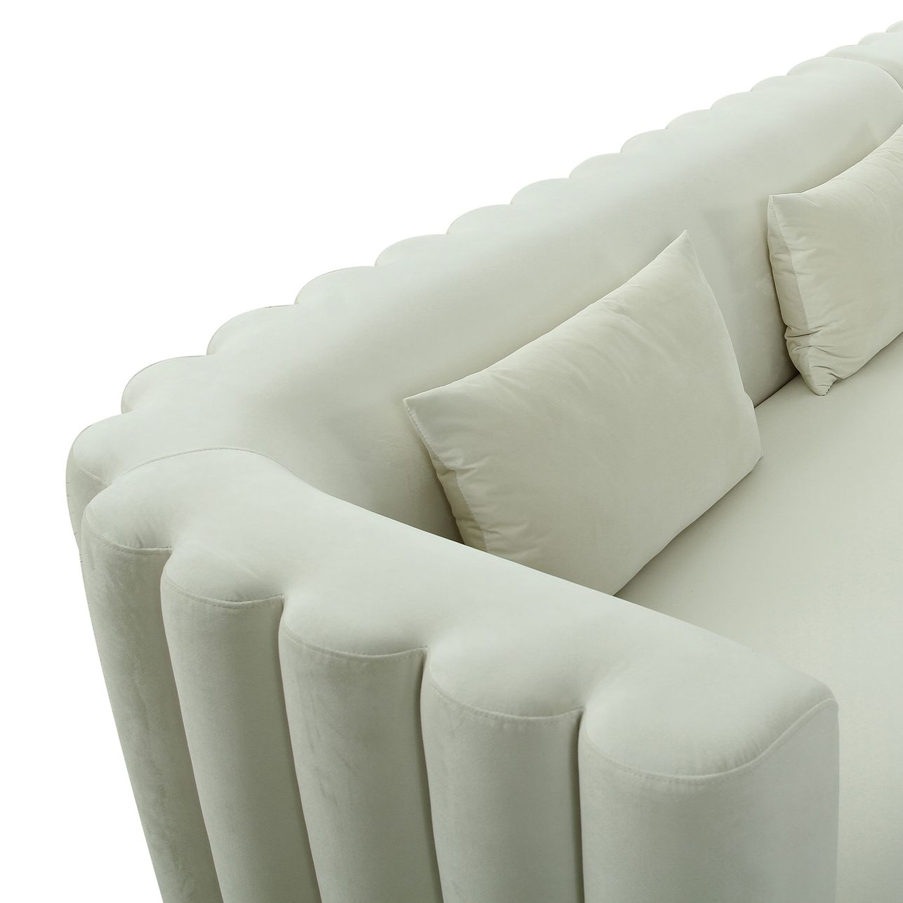 Image 2 TOV Callie 111 3/4" Modern Cream Velvet Right Arm Facing Sectional more views