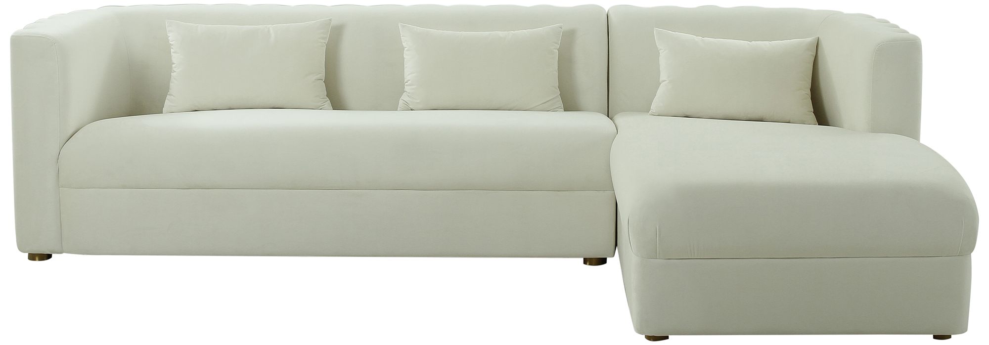 Image 3 TOV Callie 111 3/4" Modern Cream Velvet Right Arm Facing Sectional more views