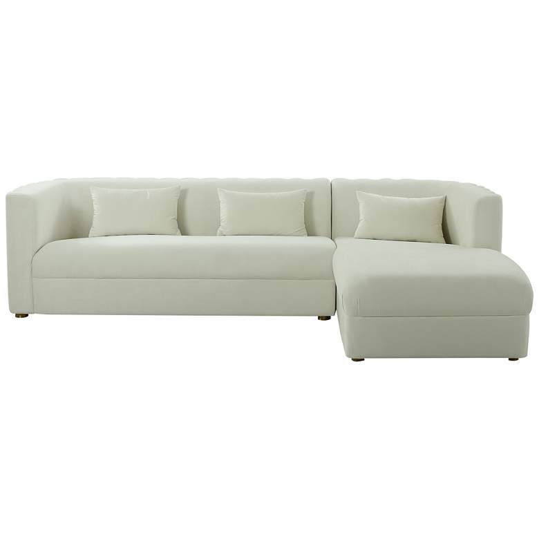 Image 3 TOV Callie 111 3/4" Modern Cream Velvet Right Arm Facing Sectional more views