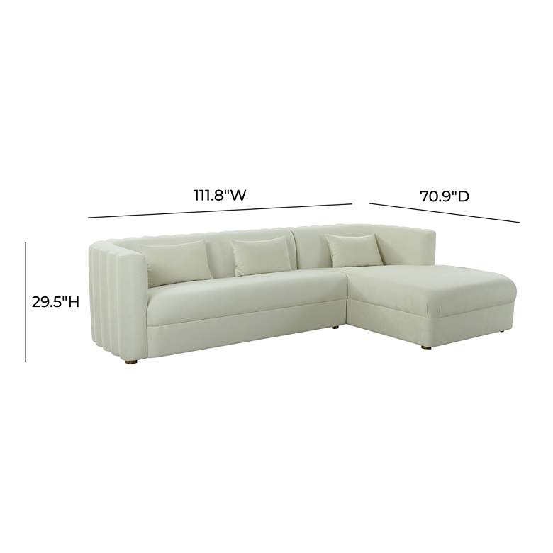 Image 5 TOV Callie 111 3/4" Modern Cream Velvet Right Arm Facing Sectional more views