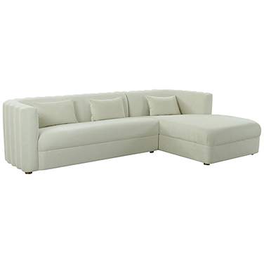 TOV Callie 111 3/4" Modern Cream Velvet Right Arm Facing Sectional