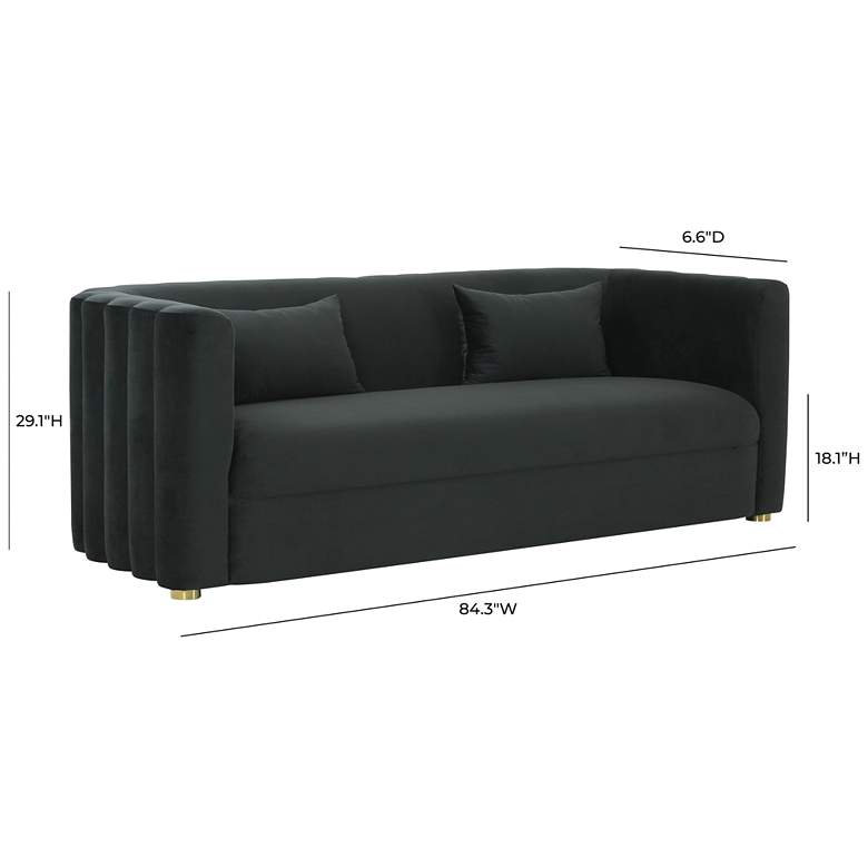 Image 6 TOV Callie 84 1/4" Wide Modern Black Velvet Tufted Sofa more views