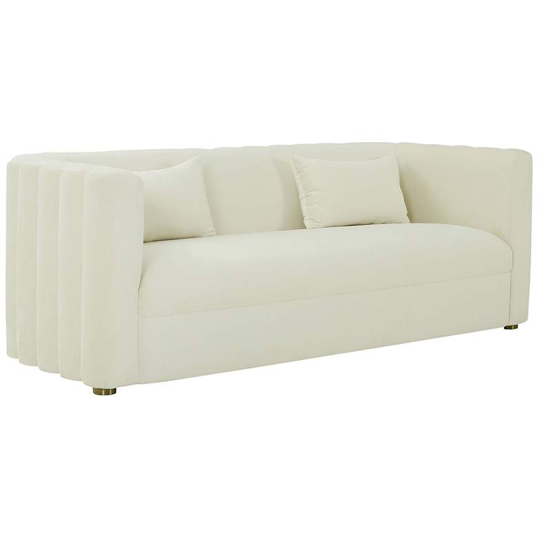 Image 2 TOV Callie 84 1/4" Wide Modern Cream Velvet Tufted Sofa