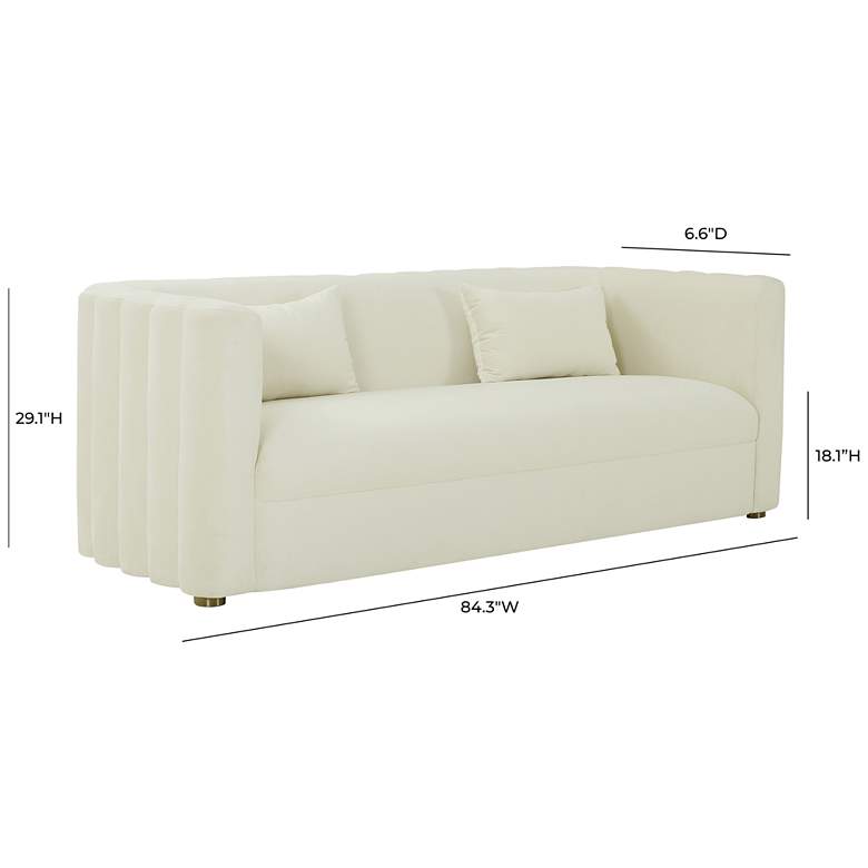 Image 6 TOV Callie 84 1/4" Wide Modern Cream Velvet Tufted Sofa more views