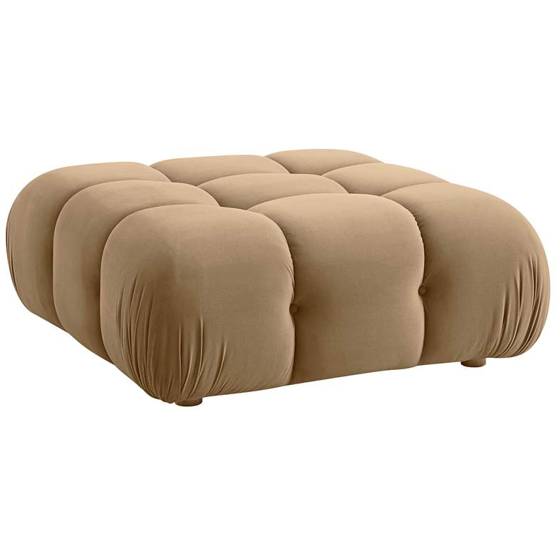 Image 1 TOV Calliope 39 1/2" Wide Cafe Au Lait Velvet Tufted Modular Ottoman