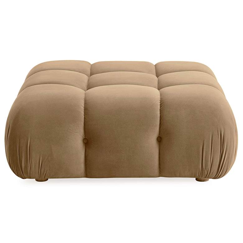 Image 3 TOV Calliope 39 1/2" Wide Cafe Au Lait Velvet Tufted Modular Ottoman more views