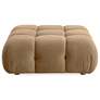 3_TOV Calliope 39 1/2" Wide Cafe Au Lait Velvet Tufted Modular Ottoman more views