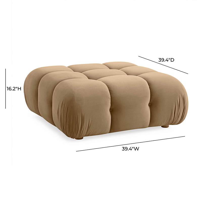 Image 4 TOV Calliope 39 1/2" Wide Cafe Au Lait Velvet Tufted Modular Ottoman more views