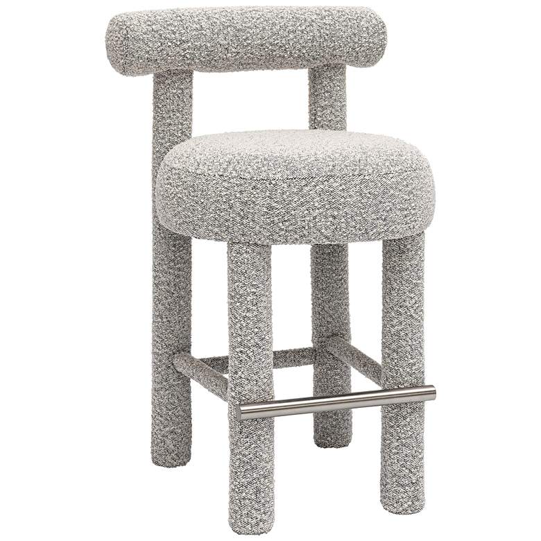 Image 3 TOV Carmel 26 1/2" Modern Black and White Boucle Fabric Counter Stool