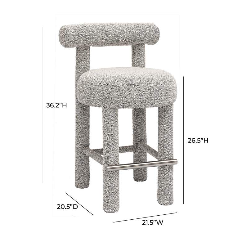 Image 7 TOV Carmel 26 1/2" Modern Black and White Boucle Fabric Counter Stool more views