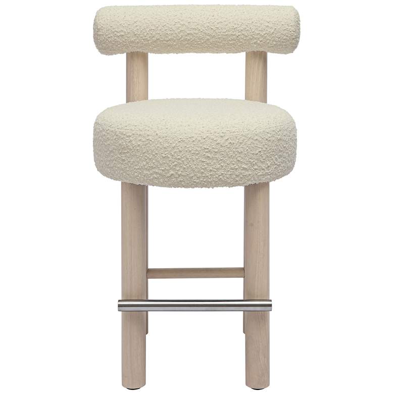 Image 5 TOV Carmel 26 1/2" Modern Cream Boucle Fabric Counter Stool more views