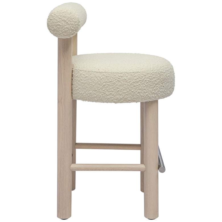 Image 6 TOV Carmel 26 1/2" Modern Cream Boucle Fabric Counter Stool more views