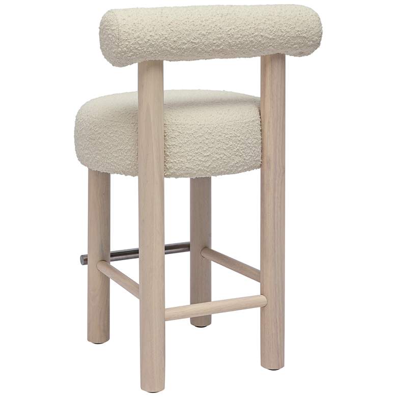 Image 7 TOV Carmel 26 1/2" Modern Cream Boucle Fabric Counter Stool more views