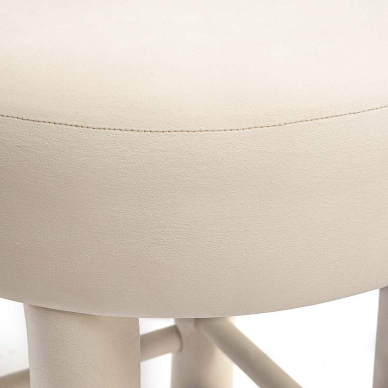 Image 4 TOV Carmel 26 1/2" Modern Cream Velvet Fabric Counter Stool more views