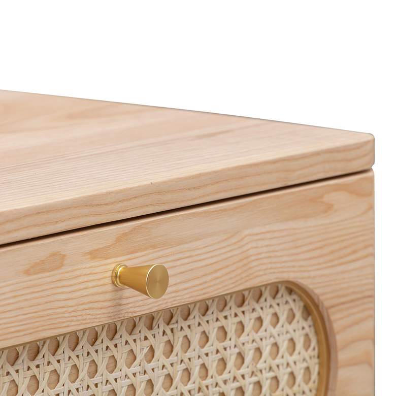 Image 3 TOV Carmen 19" Wide Wood and Cane 2-Drawer Nightstands Set of 2 more views