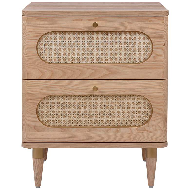 Image 7 TOV Carmen 19" Wide Wood and Cane 2-Drawer Nightstands Set of 2 more views