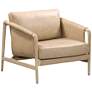 2_TOV Chakka 29 1/2" Wide Tan Genuine Leather Modern Accent Chair