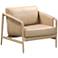 TOV Chakka 29 1/2" Wide Tan Genuine Leather Modern Accent Chair