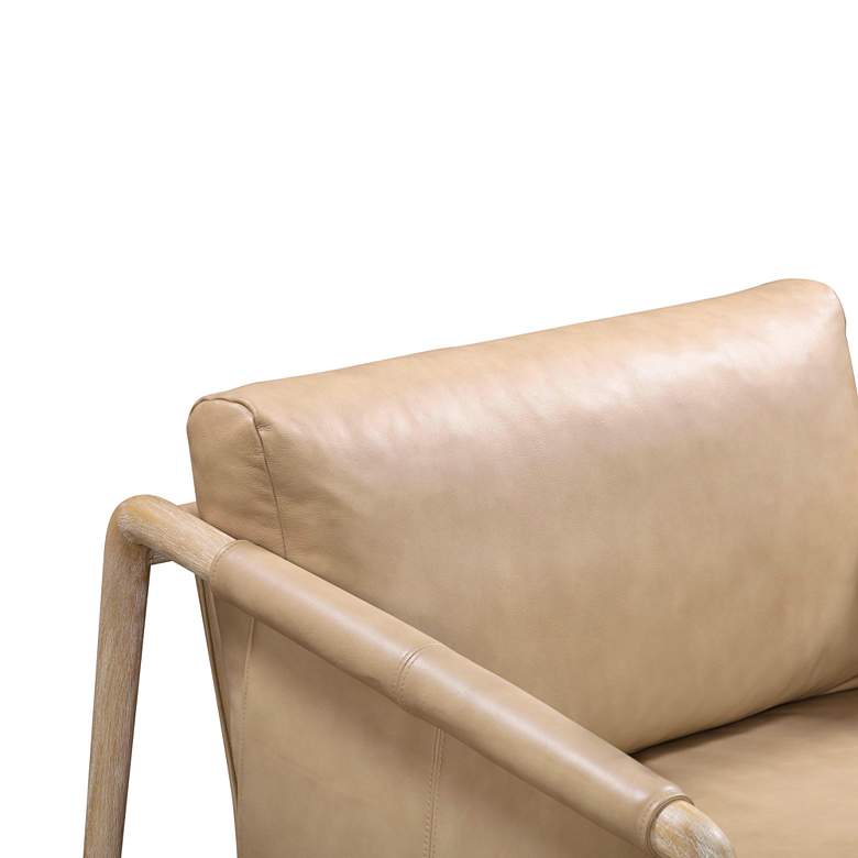 Image 3 TOV Chakka 29 1/2" Wide Tan Genuine Leather Modern Accent Chair more views