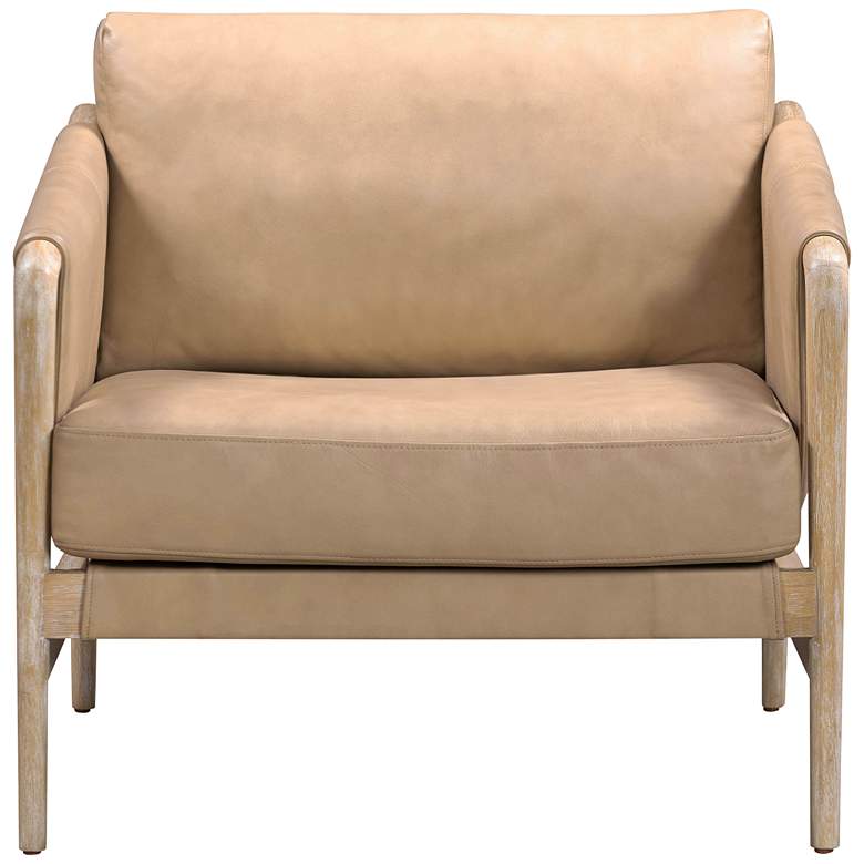 Image 4 TOV Chakka 29 1/2" Wide Tan Genuine Leather Modern Accent Chair more views