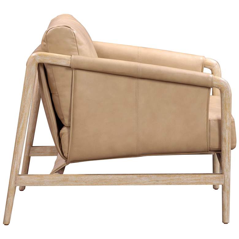 Image 5 TOV Chakka 29 1/2" Wide Tan Genuine Leather Modern Accent Chair more views